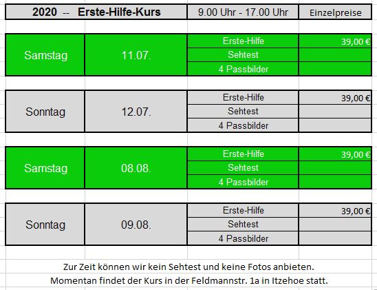 Bitte denken Sie auch hier an Ihren Personalausweis.
